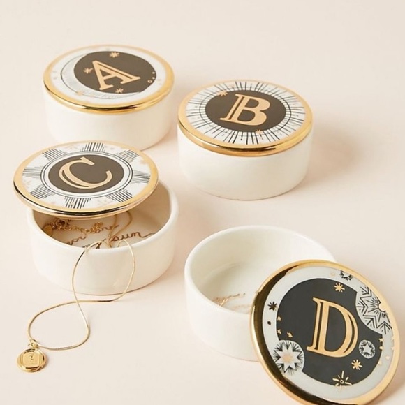 Anthropologie “M” Lyra Monogram Trinket Dish